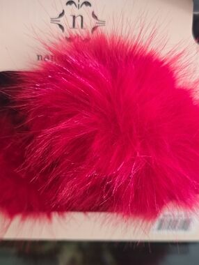 NANETTE LEPORE BRAND Women's Fuschia Red Faux Fur Pom Pom Ear Muffs Accessory